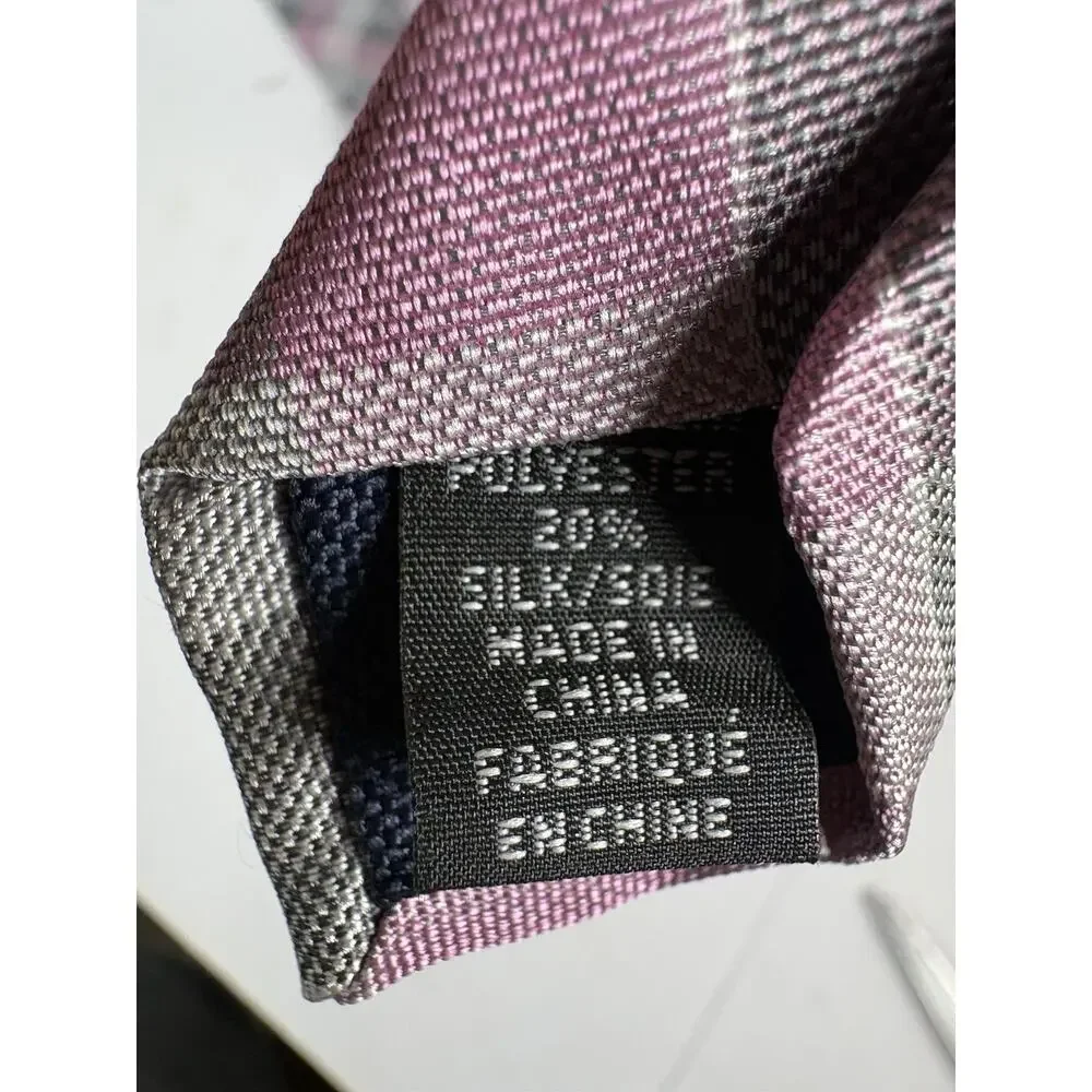 Michael Kors Mens Silk Blend Tie Pink Gray Plaid Check Designer Necktie Classic